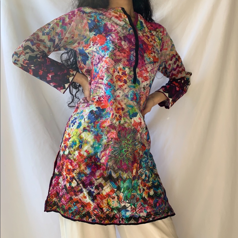 💜 Pakistani Rainbow Print Kurta
